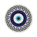 Armenian Symbols, Evil Eye, Greek Key Pattern, Round Rug