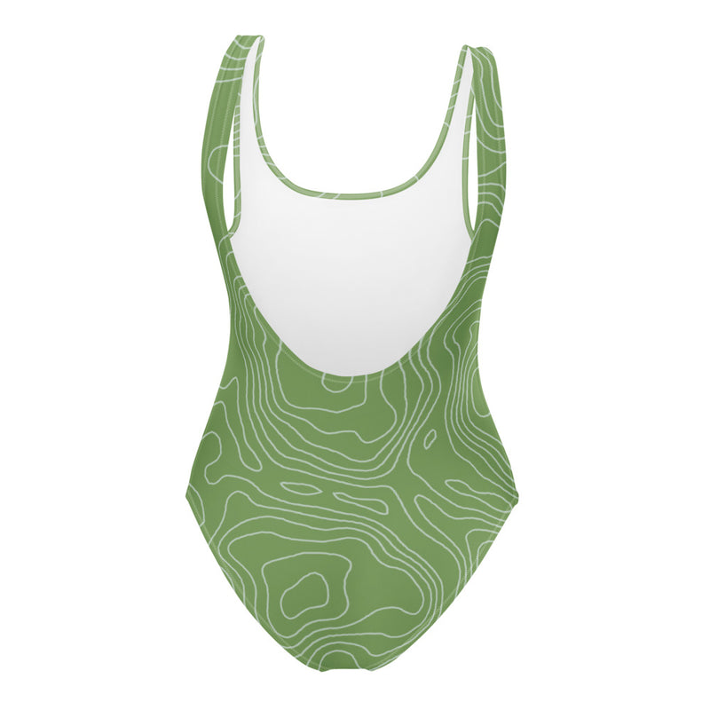 Armenian Symbols, Pomegranate, One-Piece Swimsuit, Green