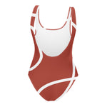 Armenian Symbols, Apricot, One-Piece Swimsuit, Red