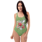 Armenian Symbols, Pomegranate, One-Piece Swimsuit, Green