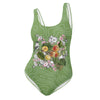 Armenian Symbols, Apricot, One-Piece Swimsuit, Green