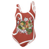 Armenian Symbols, Apricot, One-Piece Swimsuit, Red