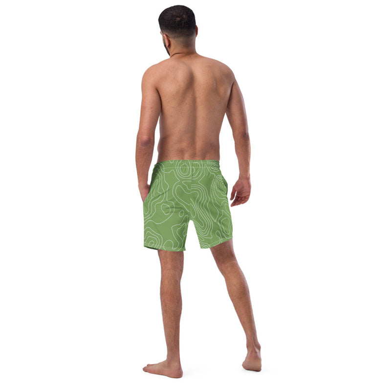 Armenian Symbols, Apricot, Men's Swim Trunks, Green