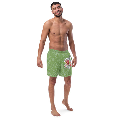 Armenian Symbols, Pomegranate, Men's Swim Trunks, Green