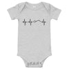 Heartbeat, Baby Short Sleeve Bodysuit, Ararat, Black Monotone