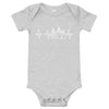 Heartbeat, Baby Short Sleeve Bodysuit, Etchmiadzin, White Monotone