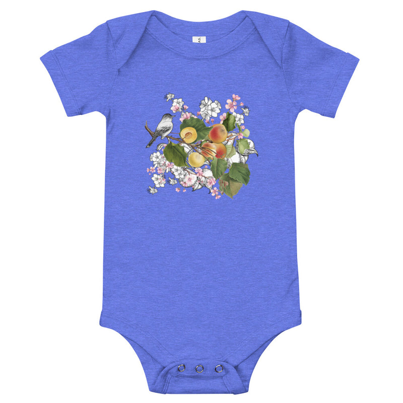 Armenian Symbols, Baby Short Sleeve Bodysuit, Apricot