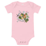 Armenian Symbols, Baby Short Sleeve Bodysuit, Apricot