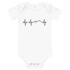 Heartbeat, Baby Short Sleeve Bodysuit, Ararat, Black Monotone