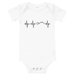 Heartbeat, Baby Short Sleeve Bodysuit, Ararat, Black Monotone