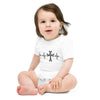 Heartbeat, Baby Short Sleeve Bodysuit, Khachkar, Black Monotone