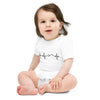 Heartbeat, Baby Short Sleeve Bodysuit, Ararat, Black Monotone