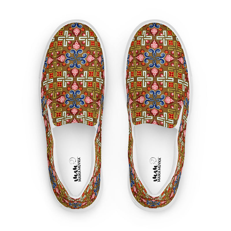 Men’s Slip-on Canvas Shoes, Armenian Ornamental Art