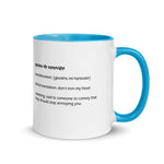 Armenian Idiom, Mug with Color Inside, Glookhs Mi Hartookir