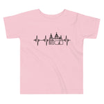 Heartbeat, Toddler Short Sleeve Tee, Etchmiadzin, Black Monotone