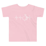 Heartbeat, Toddler Short Sleeve Tee, Pomegranate, White Monotone