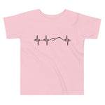 Heartbeat, Toddler Short Sleeve Tee, Ararat, Black Monotone