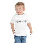 Heartbeat, Toddler Short Sleeve Tee, Ararat, Black Monotone