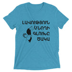 Armenian Idiom, Unisex Short Sleeve T-Shirt, Lavootyun Anokhi, Black Monotone