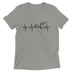 Heartbeat, Unisex Short Sleeve T-Shirt, Coffee, Black Monotone