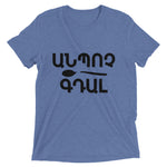 Armenian Idiom, Unisex Short Sleeve T-Shirt, Anpoch Gtal, Black Monotone