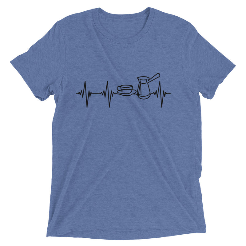 Heartbeat, Unisex Short Sleeve T-Shirt, Coffee, Black Monotone