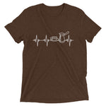 Heartbeat, Unisex Short Sleeve T-Shirt, Coffee, White Monotone