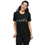 Heartbeat, Unisex Short Sleeve T-Shirt, Coffee, White Monotone