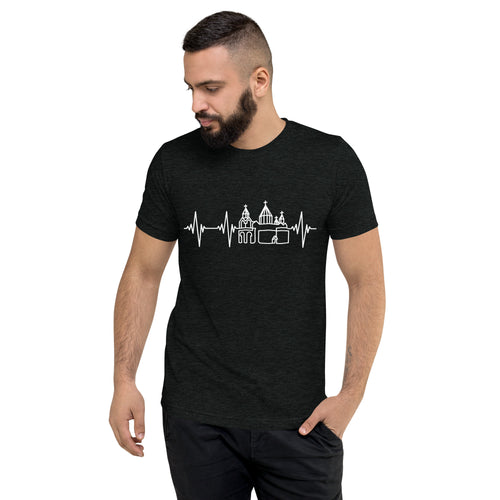 Heartbeat, Unisex Short Sleeve T-Shirt, Etchmiadzin, White Monotone