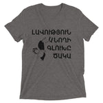 Armenian Idiom, Unisex Short Sleeve T-Shirt, Lavootyun Anokhi, Black Monotone