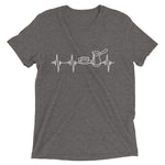 Heartbeat, Unisex Short Sleeve T-Shirt, Coffee, White Monotone