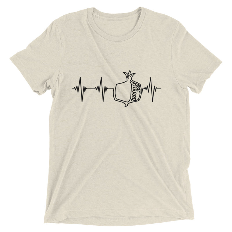 Heartbeat, Unisex Short Sleeve T-Shirt, Pomegranate, Black Monotone