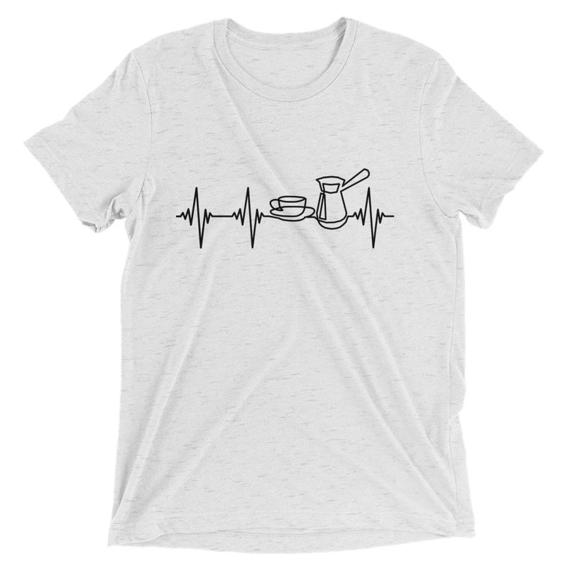 Heartbeat, Unisex Short Sleeve T-Shirt, Coffee, Black Monotone