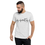 Heartbeat, Unisex Short Sleeve T-Shirt, Coffee, Black Monotone