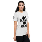 ArmEnglish, Unisex Short Sleeve T-Shirt, Hame Mi Hani, Black Monotone