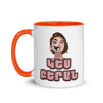 Armenian Idiom, Mug with Color Inside, Lezoos Kap Enkav