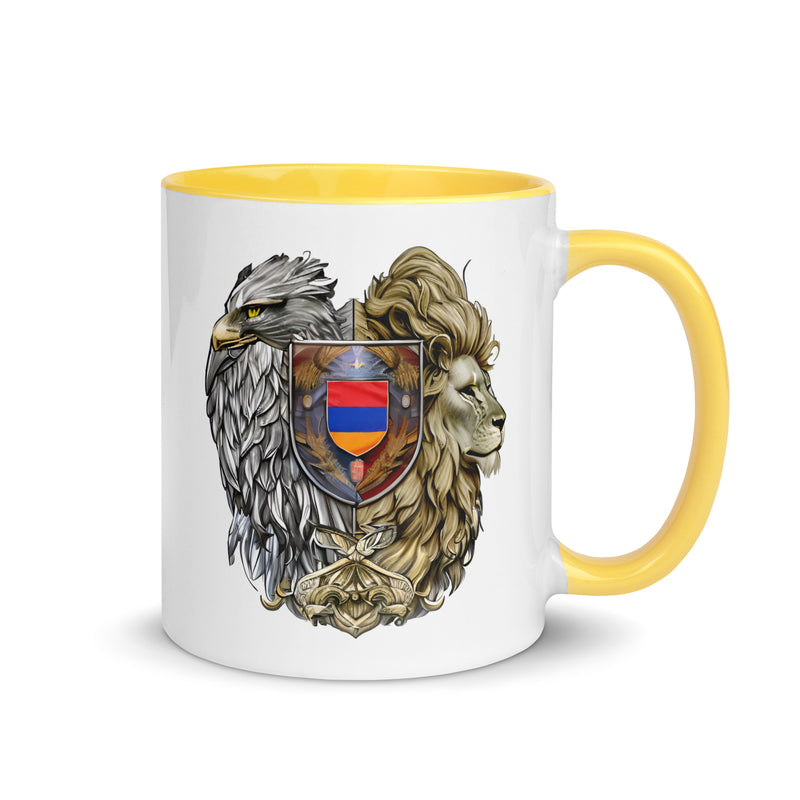 Armenian Symbols, Mug with Color Inside, Coat of Arms of Armenia