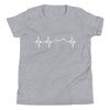 Heartbeat, Youth Short Sleeve T-Shirt, Ararat, White Monotone