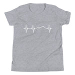 Heartbeat, Youth Short Sleeve T-Shirt, Ararat, White Monotone