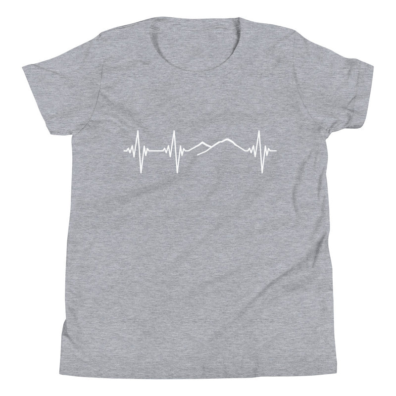 Heartbeat, Youth Short Sleeve T-Shirt, Ararat, White Monotone