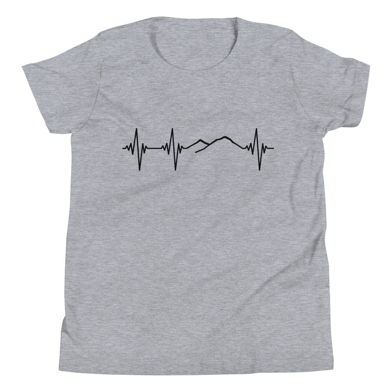 Heartbeat, Youth Short Sleeve T-Shirt, Ararat, Black Monotone