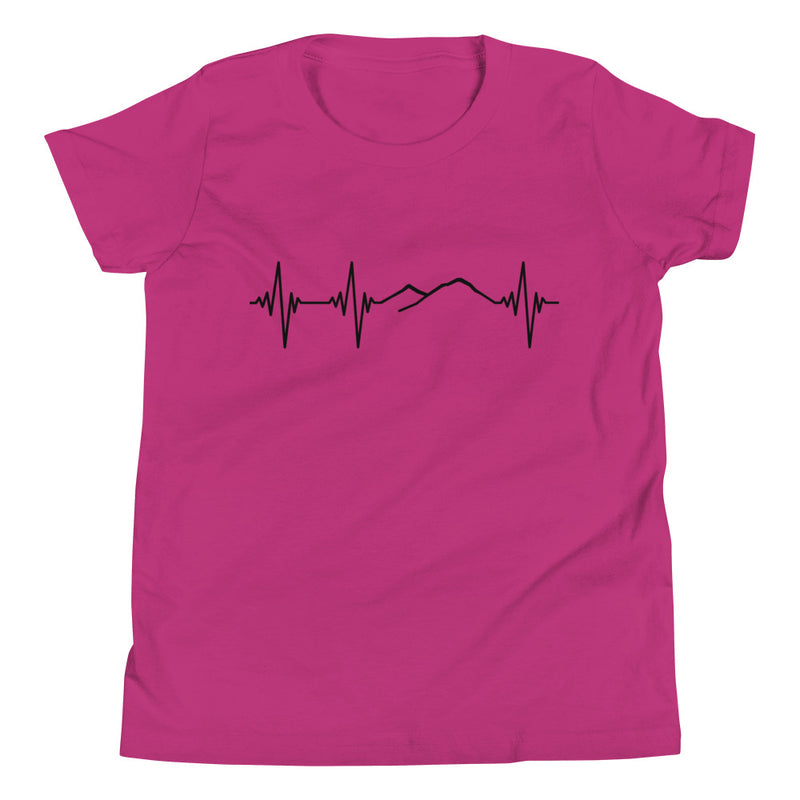 Heartbeat, Youth Short Sleeve T-Shirt, Ararat, Black Monotone