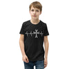 Heartbeat, Youth Short Sleeve T-Shirt, Khachkar, White Monotone