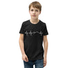 Heartbeat, Youth Short Sleeve T-Shirt, Ararat, White Monotone