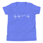 Heartbeat, Youth Short Sleeve T-Shirt, Ararat, White Monotone