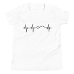 Heartbeat, Youth Short Sleeve T-Shirt, Ararat, Black Monotone