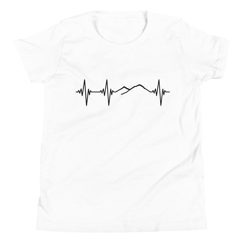 Heartbeat, Youth Short Sleeve T-Shirt, Ararat, Black Monotone