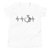 Heartbeat, Youth Short Sleeve T-Shirt, Pomegranate, Black Monotone